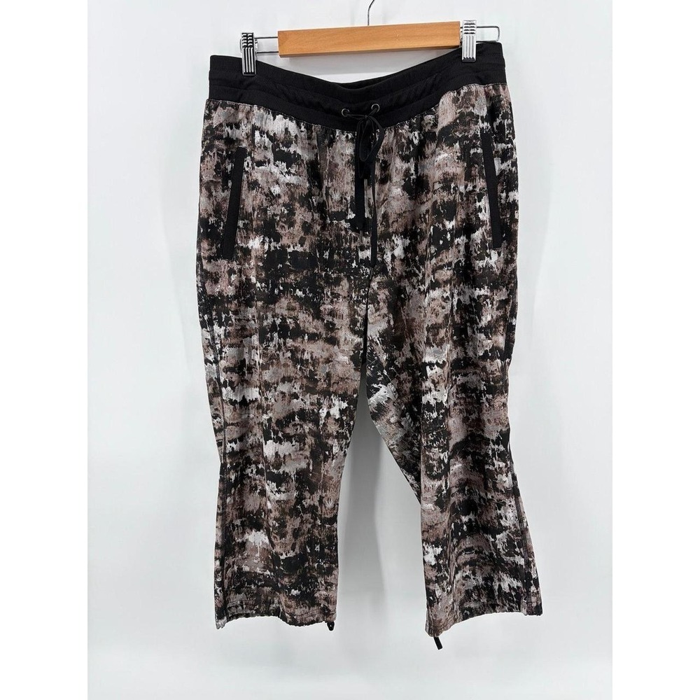 RBX Cropped Multicolor Printed Dance Studio Workout Pants, Women's Size L